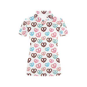 Pretzels Pattern Print Design 04 Women's All Over Print Polo Shirt