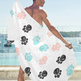 Dog Paws Pattern Print Design 04 Beach Towel