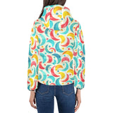 Colorful moon pattern Women's Padded Hooded Jacket