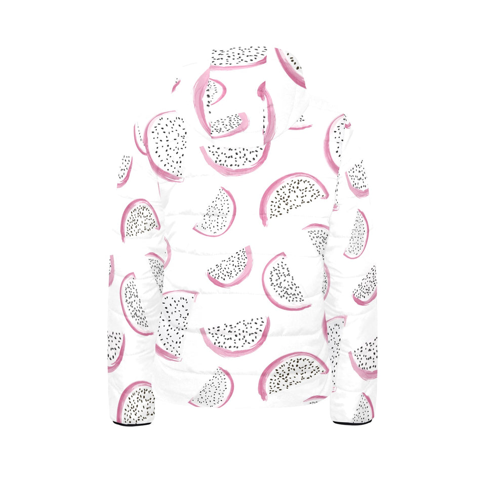 dragon fruit pattern Kids' Boys' Girls' Padded Hooded Jacket