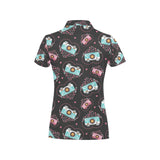 Camera Pattern Print Design 04 Women's All Over Print Polo Shirt