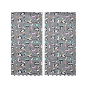 Ostrich Pattern Print Design 01 Gauze Curtain