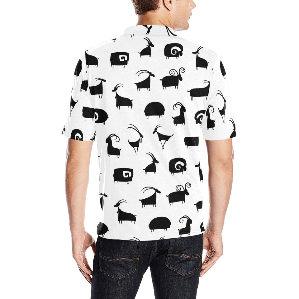 Goat ram pattern Men's All Over Print Polo Shirt