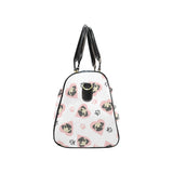 Cute pugs pink heart paw pattern Travel Bag
