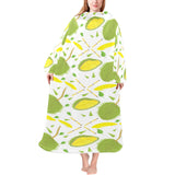 Durian pattern background Blanket Robe with Sleeves