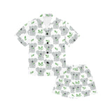 Hand drawn Koala leaves pattern Kids' Boys' Girls' V-Neck Short Pajama Set