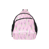 Lavender pattern pink background All Over Print Chest Bag