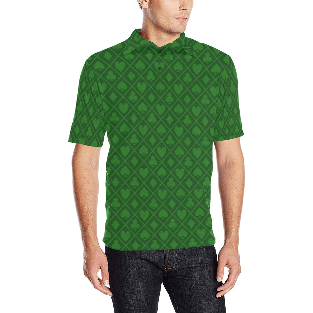 Casino Cards Suits Pattern Print Design 04 Men's All Over Print Polo Shirt