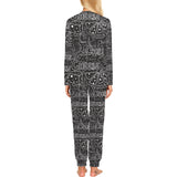 Handwritten cheese pattern Women's All Over Print Pajama Set