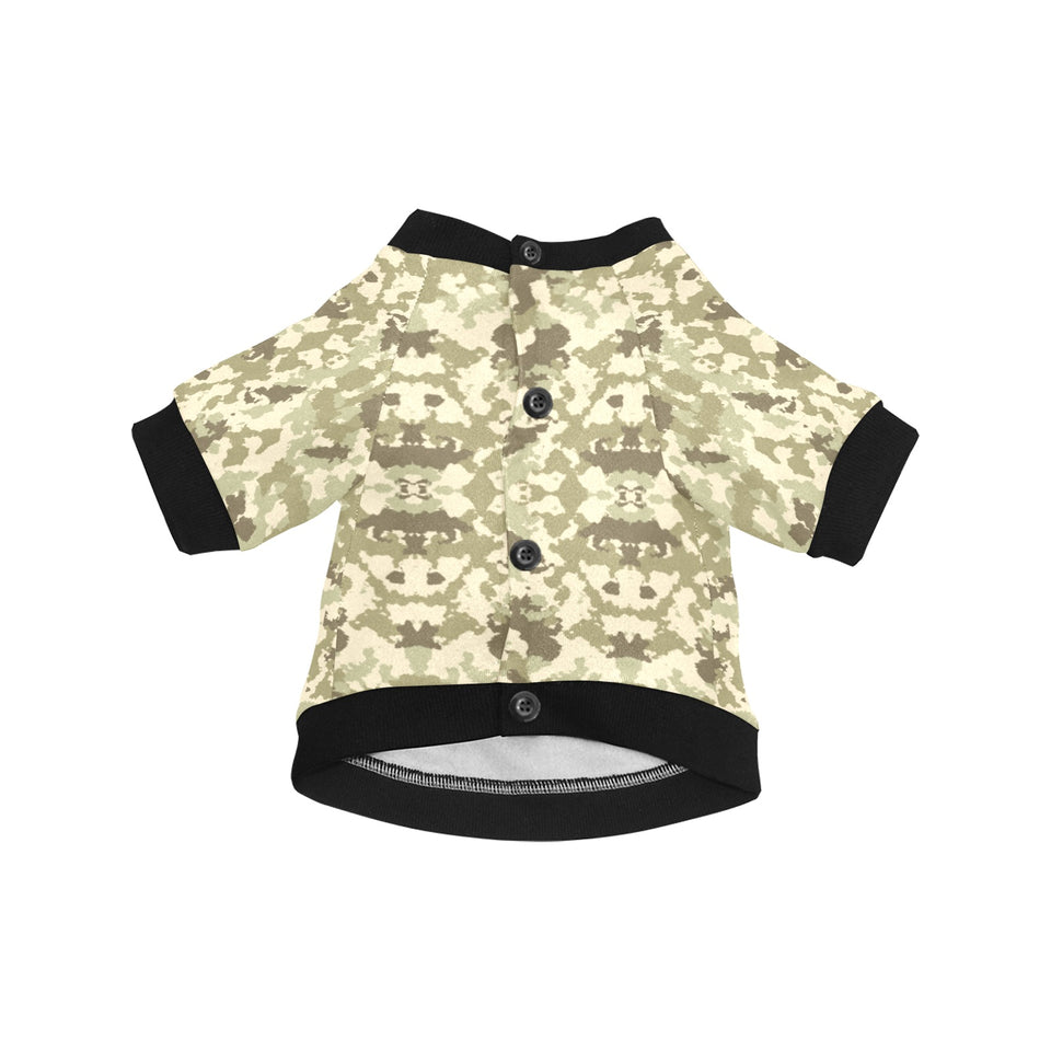 Light Green camouflage pattern All Over Print Pet Dog Round Neck Fuzzy Shirt