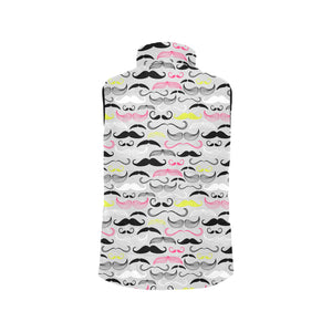 Mustache Beard Pattern Print Design 02 Men's Padded Vest