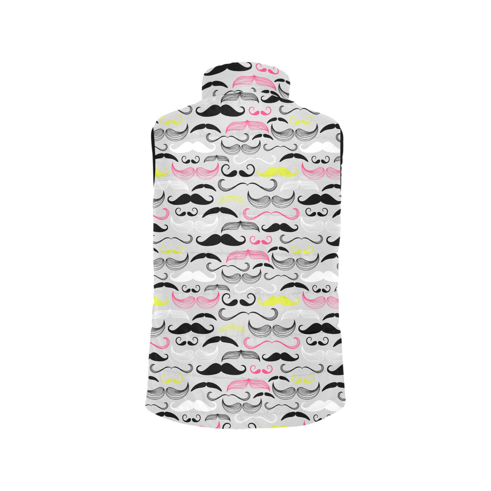 Mustache Beard Pattern Print Design 02 Men's Padded Vest
