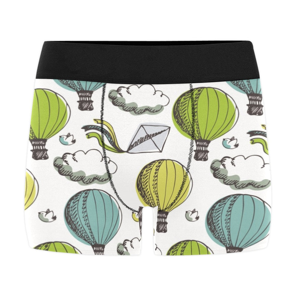 Hot Air Balloon Bird Cloud Pattern Men's All Over Print Boxer Briefs Men's Underwear