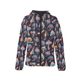 Colorful mushroom pattern Women's Padded Hooded Jacket