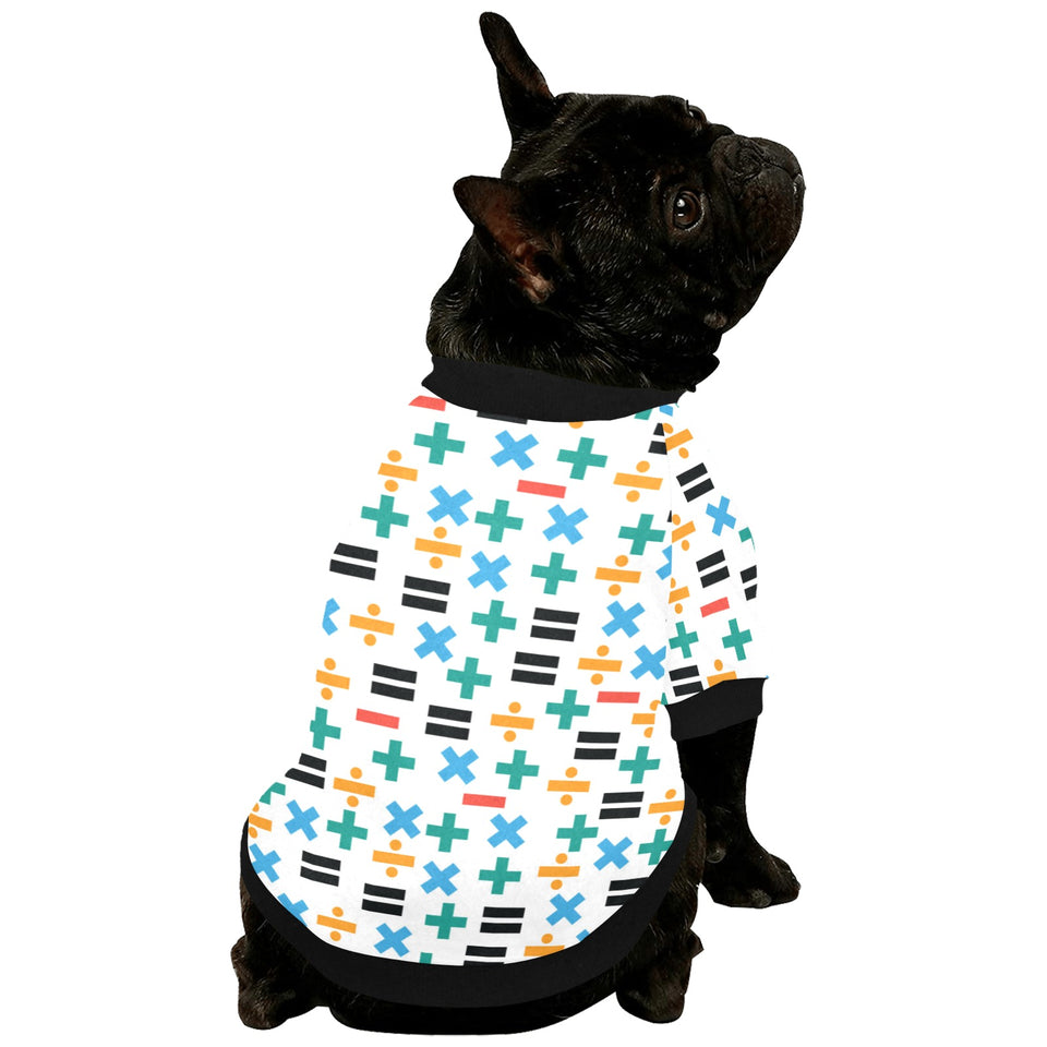Math Pattern Print Design 05 All Over Print Pet Dog Round Neck Fuzzy Shirt