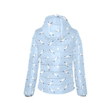 Seagull Pattern Print Design 02 Women's Padded Hooded Jacket