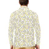 Tennis Pattern Print Design 02 Men's Long Sleeve Polo Shirt