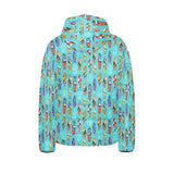 Surfboard Pattern Print Design 05 Kids' Boys' Girls' Padded Hooded Jacket