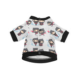 Cute ninja pattern All Over Print Pet Dog Round Neck Fuzzy Shirt