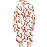 Sausage Pattern Print Design 04 Men's Long Sleeve Belted Night Robe