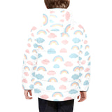 Cute rainbow clound pattern Kids' Boys' Girls' Padded Hooded Jacket