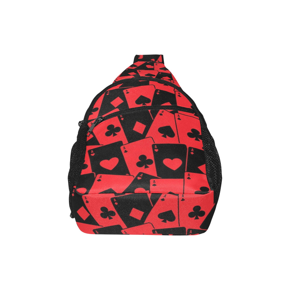 Casino Cards Suits Pattern Print Design 02 All Over Print Chest Bag
