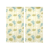 Seahorse shell starfish pattern background Gauze Curtain