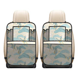 Bonsai bamboo stork japanese pattern cream theme Car Seat Back Organizer