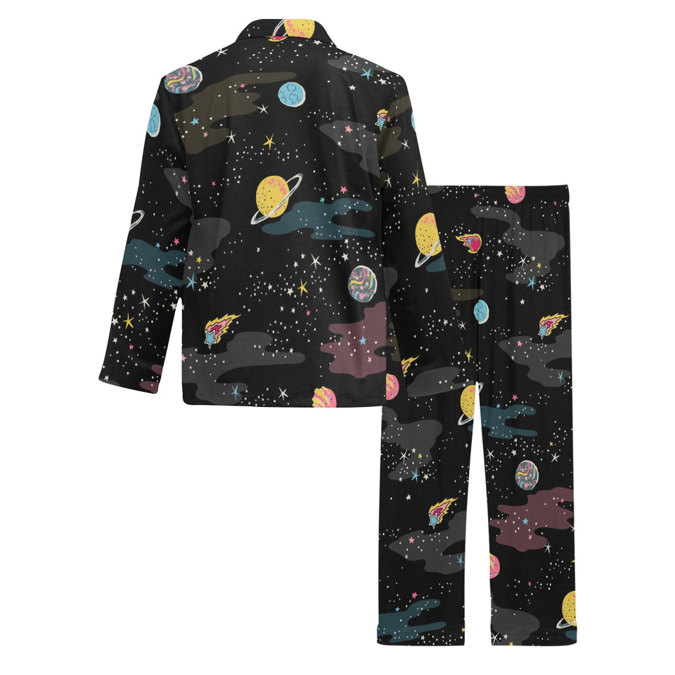 space pattern Men's Long Pajama Set
