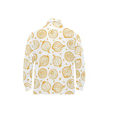 hand drawn onion pattern Men's Long Sleeve Polo Shirt