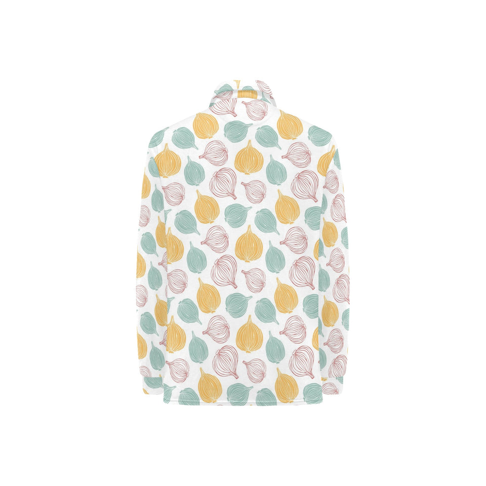 colorful onions white background Women's Long Sleeve Polo Shirt