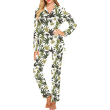 Canabis Marijuana Weed Pattern Print Design 05 Women's Long Pajama Set