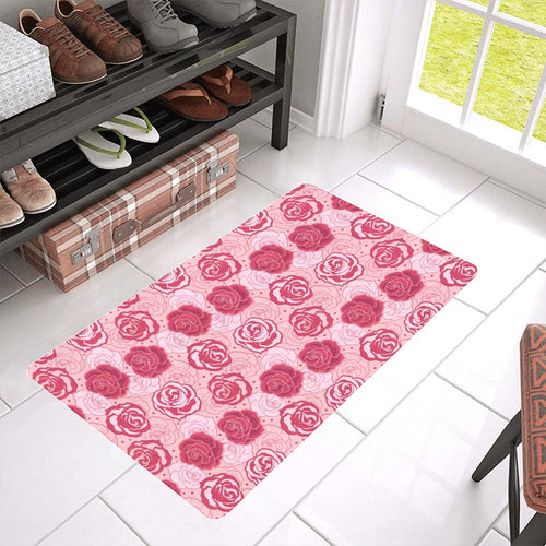 Rose Pattern Print Design 02 Doormat