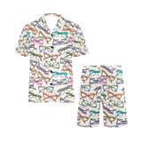 Sun Glasses Pattern Print Design 01 Men's V-Neck Short Pajama Set