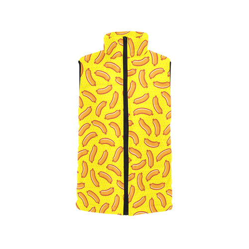 Sausage Pattern Print Design 01 Women's Padded Vest