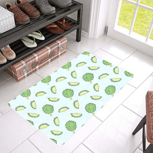 Durian pattern blue background Doormat