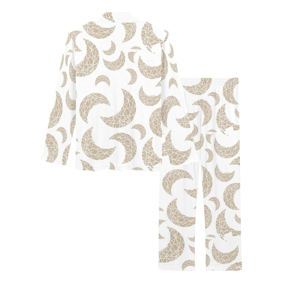 Cool gold moon abstract pattern Women's Long Pajama Set