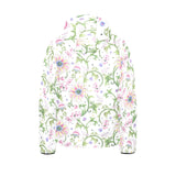 Beautiful pink lotus waterlily leaves pattern Kids' Boys' Girls' Padded Hooded Jacket