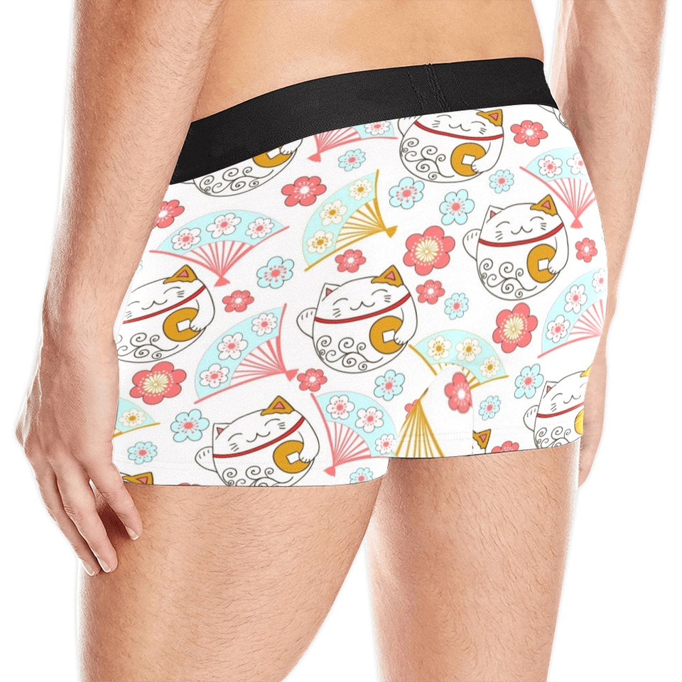 Maneki neko cat fan sakura Men's All Over Print Boxer Briefs Men's Underwear