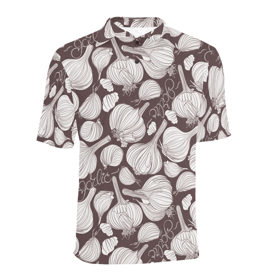 Garlic bulb dark background Men's All Over Print Polo Shirt