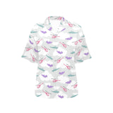 Helicopter plane pattern Women's All Over Print Hawaiian Shirt