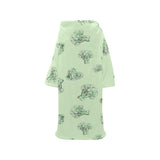 broccoli sketch pattern Blanket Robe with Sleeves