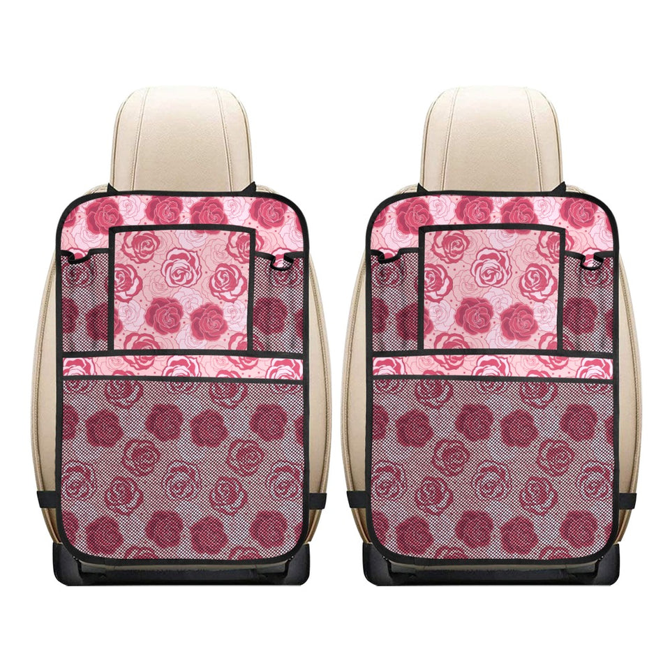 Rose Pattern Print Design 02 Car Seat Back Organizer