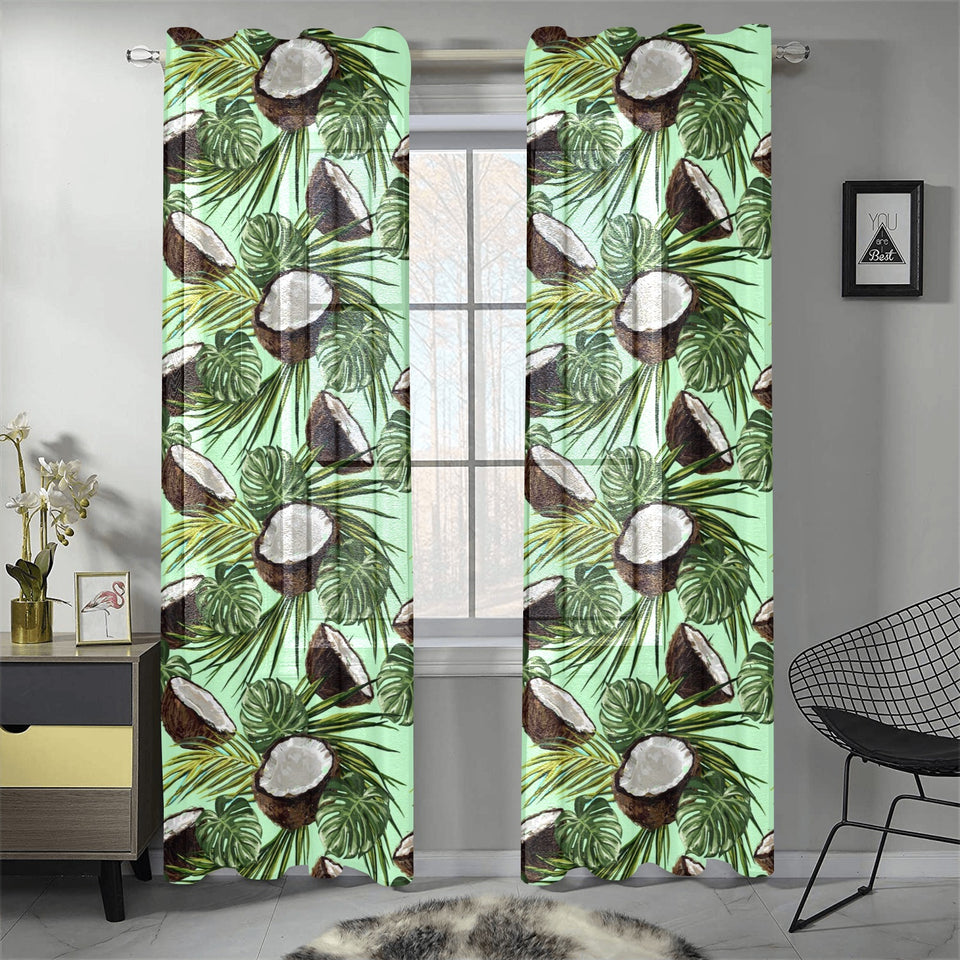 Coconut Pattern Print Design 02 Gauze Curtain