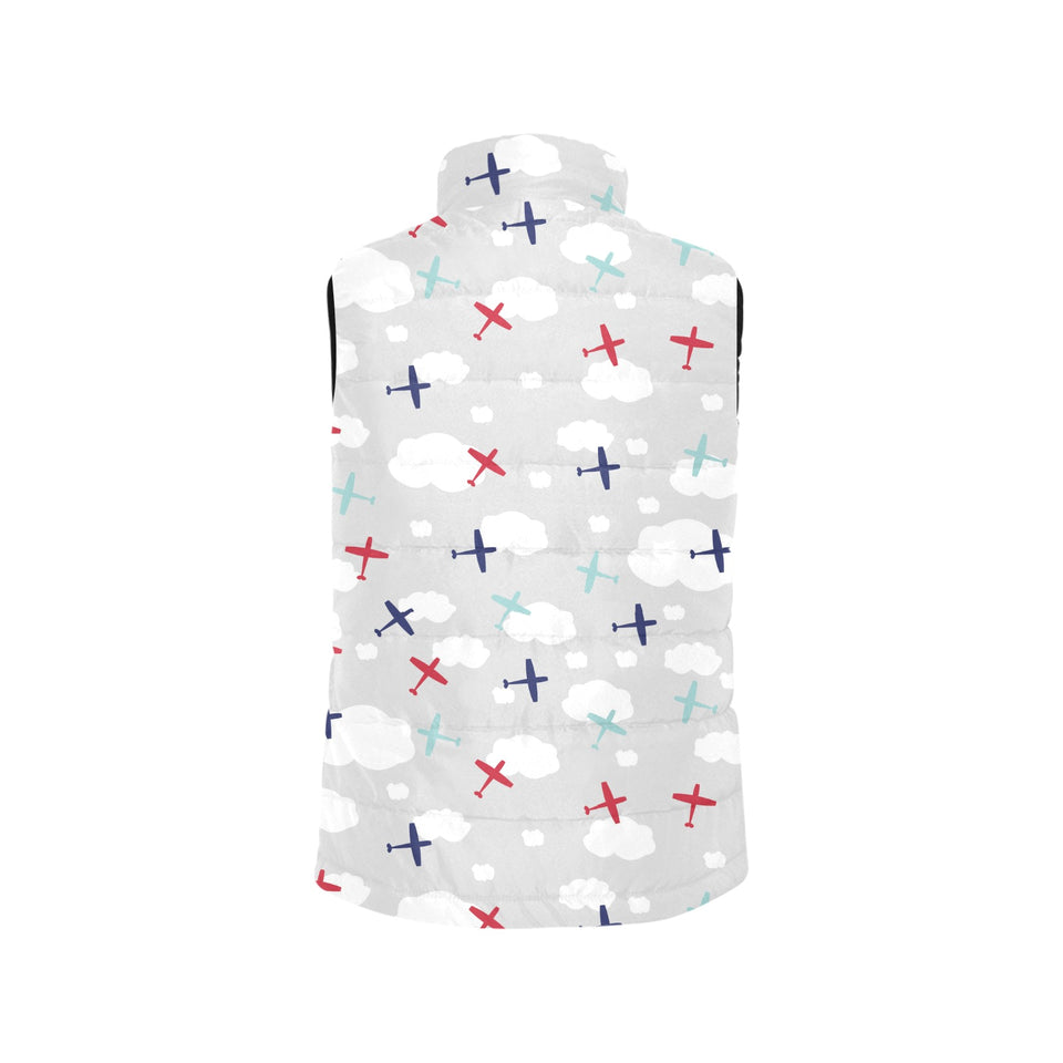 Airplane cloud grey background Men's Padded Vest