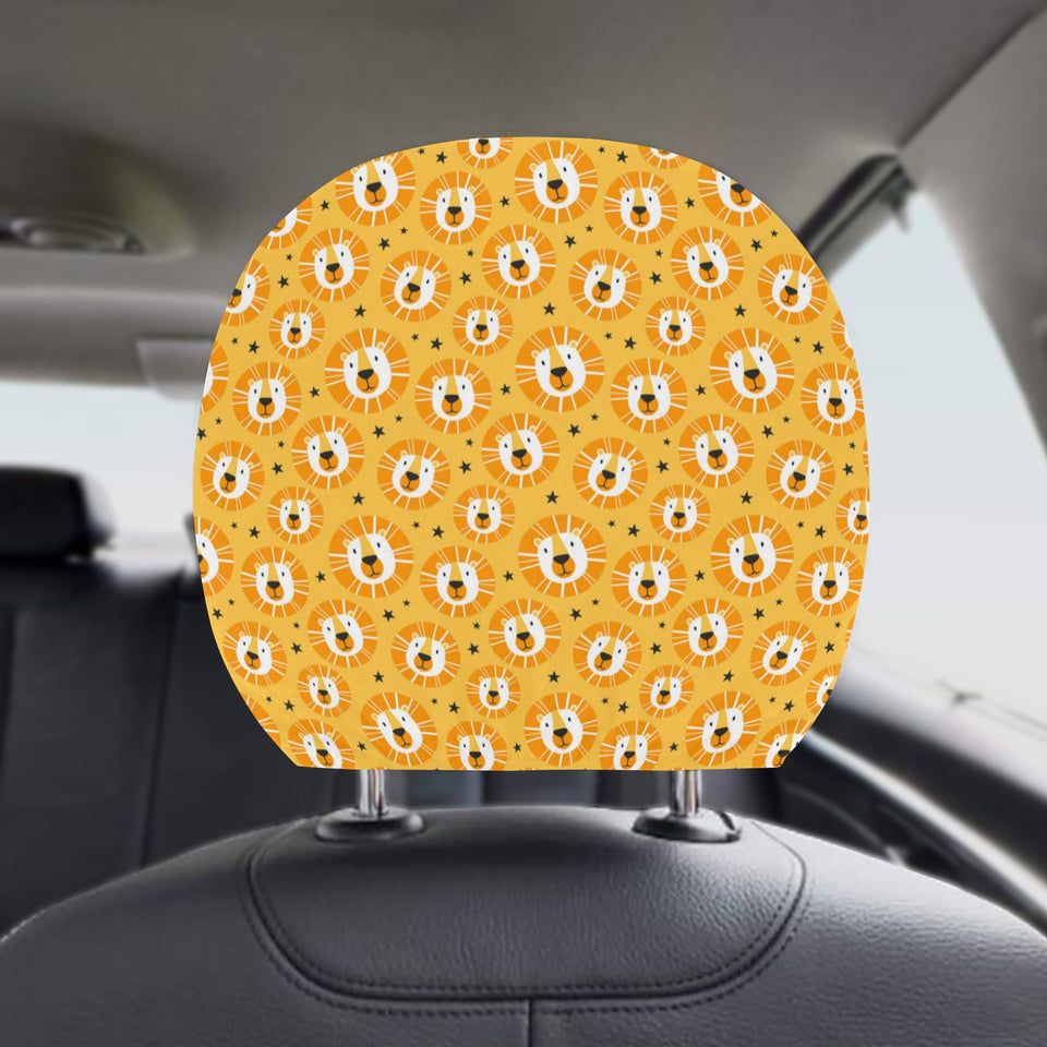 Lion Pattern Print Design 03 Car Headrest Cover