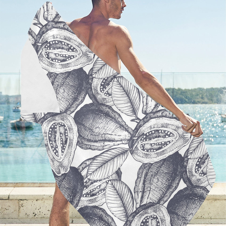Guava tropical hand drawn pattern Beach Towel