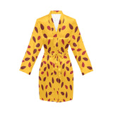 Passion fruit texture Women's Long Sleeve Belted Night Robe