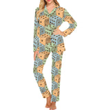 Dice Pattern Print Design 05 Women's Long Pajama Set