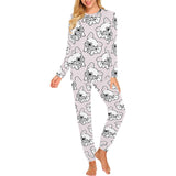 Cute french bulldog pattern Women's All Over Print Pajama Set